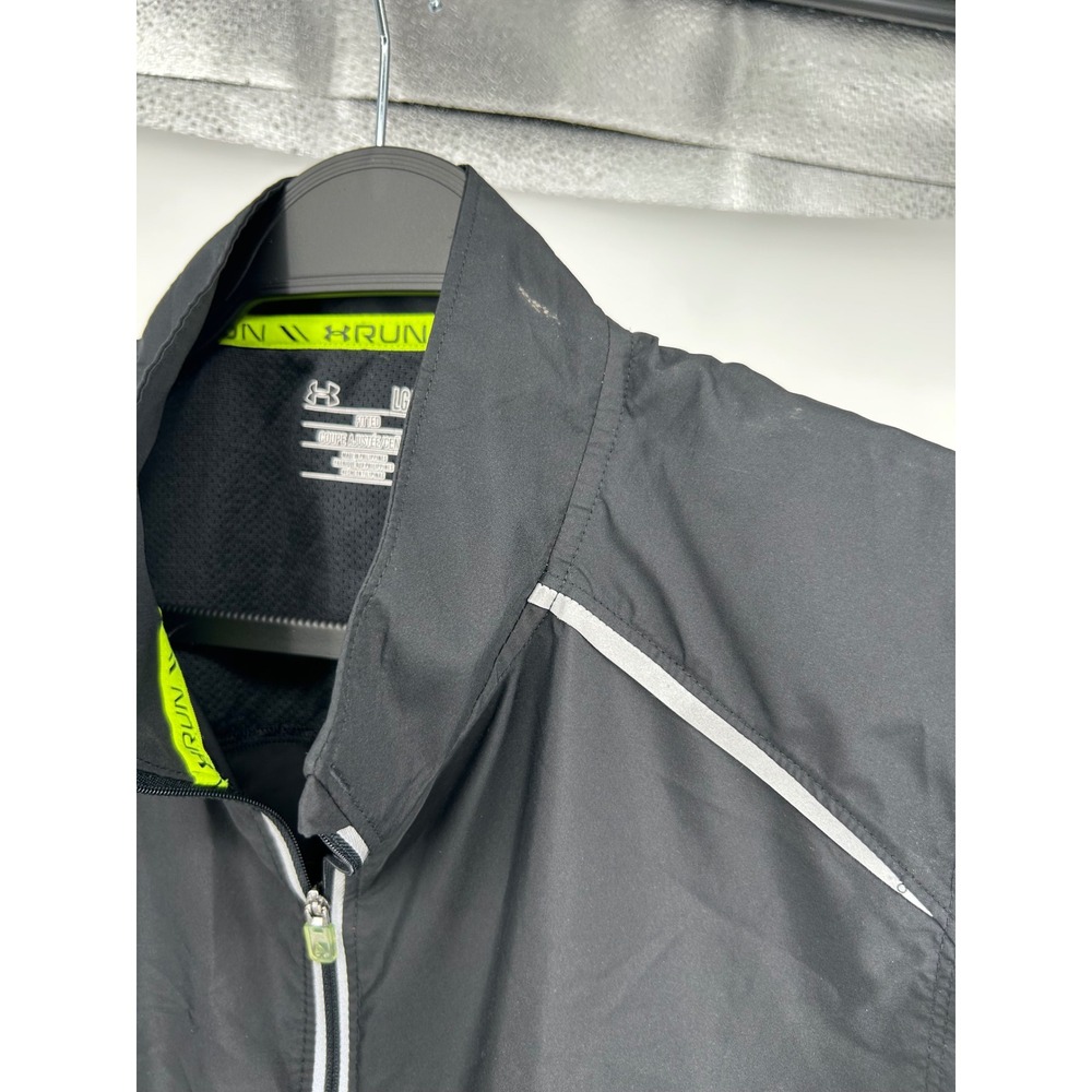 Under Armour Storm1 Mens Running Vest Black Full Zip Reflective Large LG Fitted - Picture 6 of 9